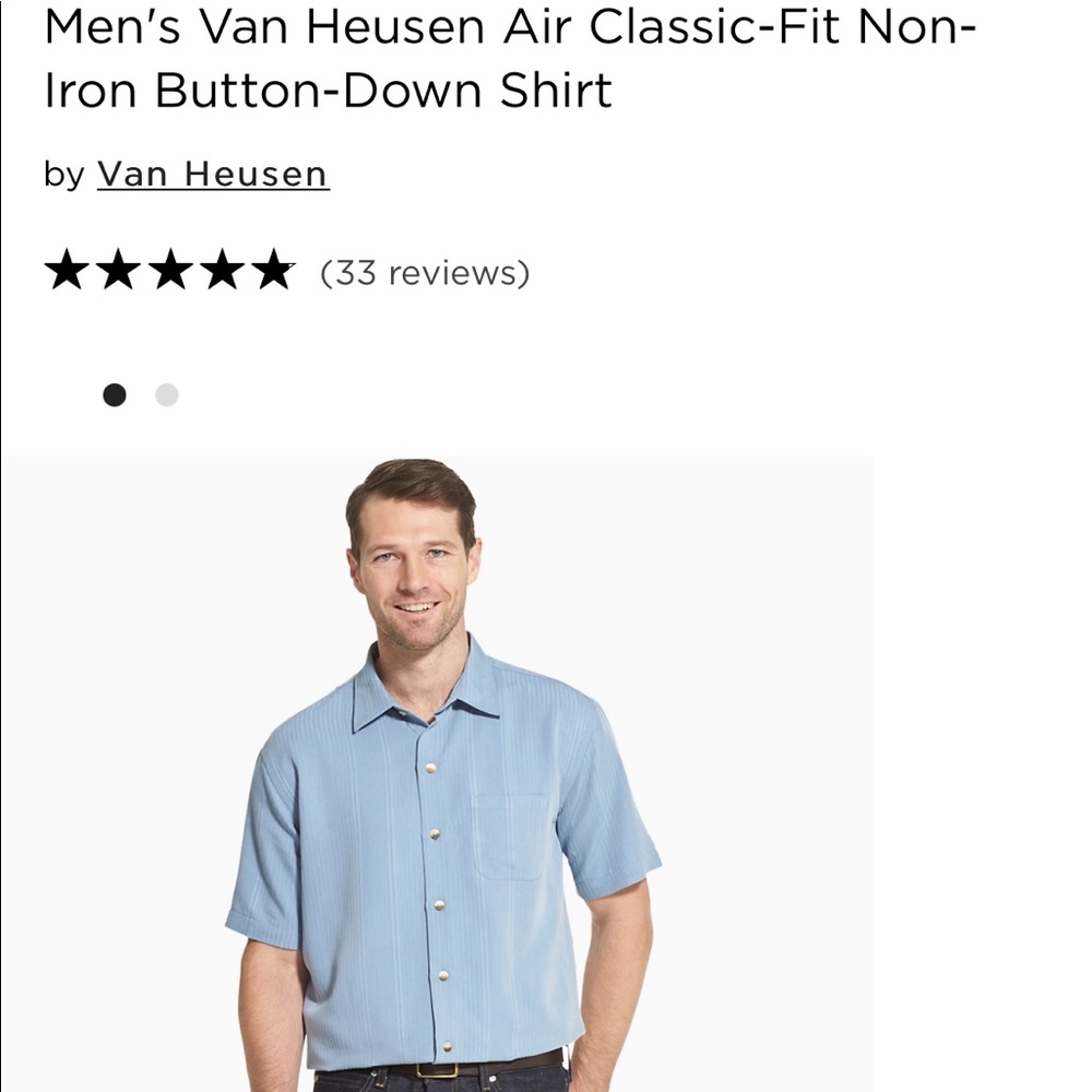 NWT Van Heusen Classic Fit Non Iron Button Down
